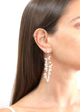 BRIDAL Chandelier Long Earrings, Bridal Long leaf Crystal Earrings