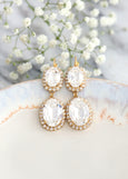 Bridal Crystal Earrings, Statement Clear Crystal Chandelier Earrings