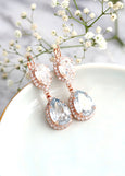 Dusty Blue Chandeliers Earrings, Bridal Dusty Blue Drop Earrings
