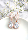 Dusty Blue Chandeliers Earrings, Bridal Dusty Blue Drop Earrings