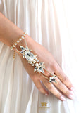 Hand Bracelet, Hand Jewelry, Bridal Hand Jewelry, Ring Bracelet