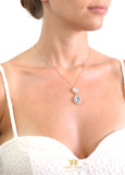 Back Necklace, Bridal Backdrop Necklace, Dusty Blue Necklace