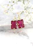 Pink Earrings, Fuchsia Pink Earrings, Dark Fuchsia Drop Earrings