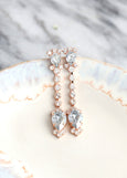Bridal Dusty Blue Earrings, Dusty Blue Bridal Drop Earrings