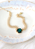 Emerald Green Bracelet, Bridal Emerald Crystal Bracelet
