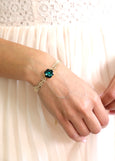 Emerald Green Bracelet, Bridal Emerald Crystal Bracelet