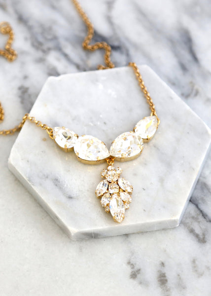 Bridal Crystal Necklace, Bridal Statement necklace