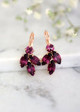 Purple Earrings, Amethyst Drop Earrings, Bridal Purple Crystal Earring