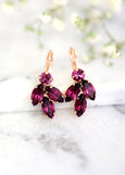 Purple Earrings, Amethyst Drop Earrings, Bridal Purple Crystal Earring