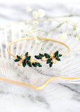 Bridal Emerald Gold Bracelet, Emerald Champagne Crystal Bracelet