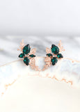 Bridal Emerald Earrings, Climbing Emerald Green Earrings