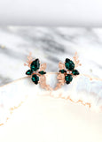 Bridal Emerald Earrings, Climbing Emerald Green Earrings
