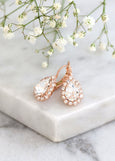Bridal Earrings, Clear Crystal Drop, Teardrop Bridal  Earrings