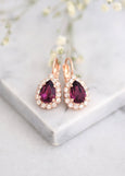 Purple Drop Earrings, Bridal Purple Earrings, Purple Bridal Earrings
