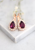 Purple Drop Earrings, Bridal Purple Earrings, Purple Bridal Earrings