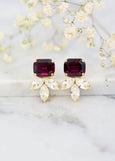 Bridal Purple Earrings, Dark Purple Bridal Stud Earrings