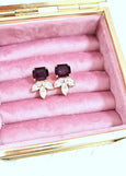 Bridal Purple Earrings, Dark Purple Bridal Stud Earrings