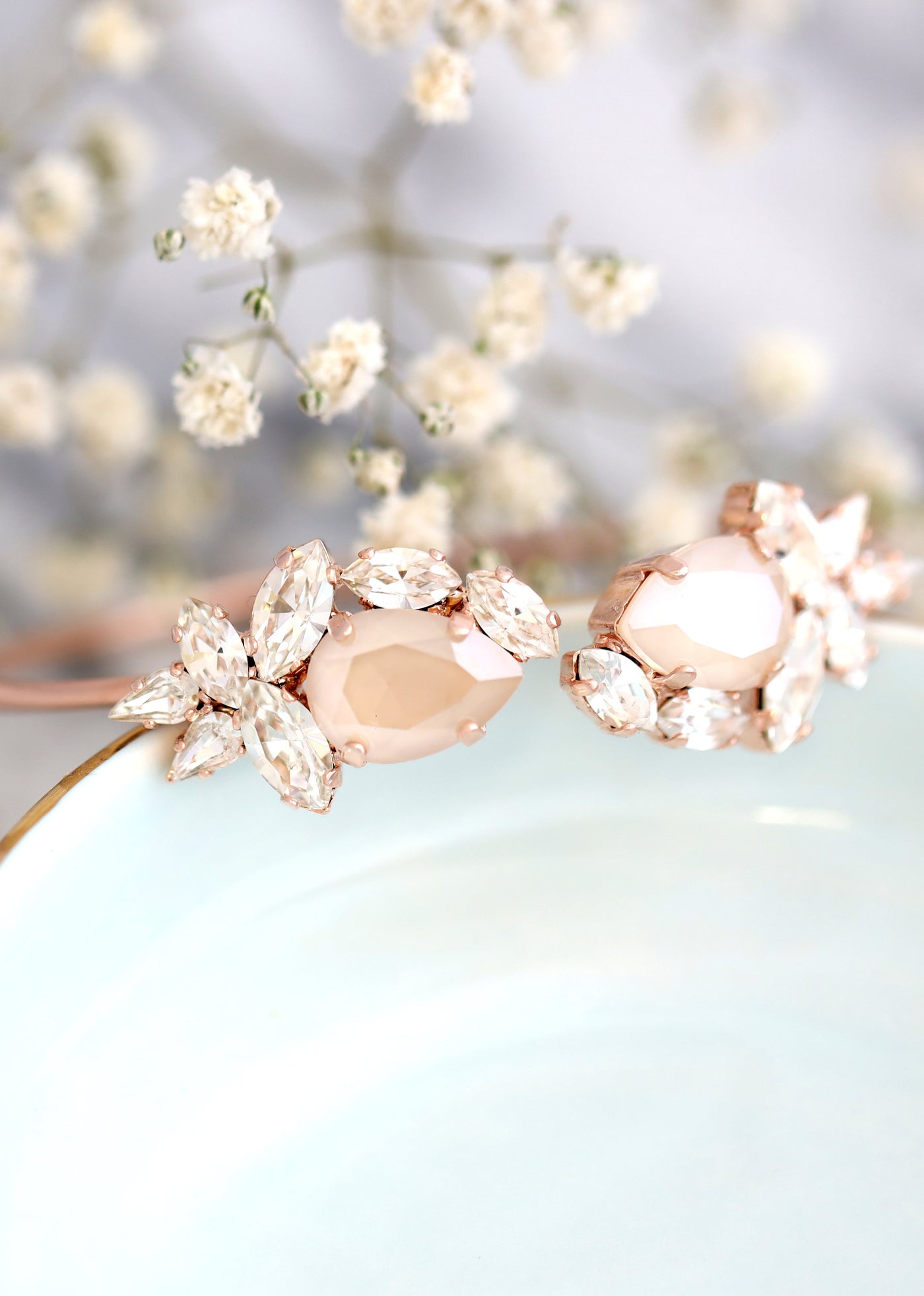 Bridal Bracelet, Ivory Bracelet, Rose Gold Bracelet