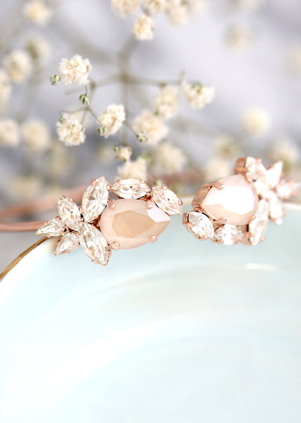 Bridal Bracelet, Ivory Bracelet, Rose Gold Bracelet