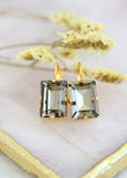 Gray Drop Earrings, Dark Gay Earrings, Bridal Gray Earrings