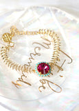 Pink Gold Bracelet, Fuchsia Pink Blue Bracelet, Hot pink Bracelet