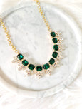 Emerald Necklace, Bridal Emerald Necklace, Bridal Crystal Green Necklace, Bridal Statement Emerald Necklace, Crystal Choker Necklace