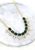Emerald Necklace, Bridal Emerald Necklace, Bridal Crystal Green Necklace, Bridal Statement Emerald Necklace, Crystal Choker Necklace
