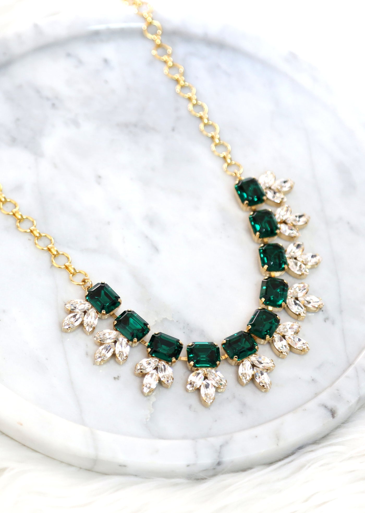 Emerald Necklace, Bridal Emerald Necklace, Bridal Crystal Green Necklace, Bridal Statement Emerald Necklace, Crystal Choker Necklace