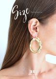 Hoop Earrings, Chunky Hoop Emerald Earrings, Oversize Earrings