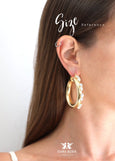 Hoop Earrings, Chunky Hoop Emerald Earrings, Oversize Earrings