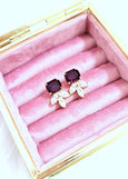 Bridal Purple Earrings, Dark Purple Bridal Stud Earrings