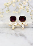 Bridal Purple Earrings, Dark Purple Bridal Stud Earrings