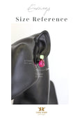 Fuchsia Pink Earrings, Pink Green Earrings, Fuchsia Green Earrings