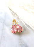 Bridal Pink Drop Earrings, Light Rose Drop Earrings