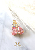 Bridal Pink Drop Earrings, Light Rose Drop Earrings