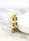 Hoop Earrings, Chunky Hoop Emerald Earrings, Oversize Earrings