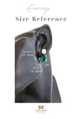 Emerald Green Stud Earrings, Bridal Green Earrings