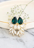 Emerald Green Earrings, Bridal Emerald Earrings, Bridal Earrings