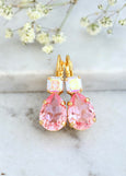 Bridal Pink Drop Earrings, Light Rose Drop Earrings