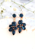 Blue Navy Earrings, Ear Jacket Earrings, Bridal Ear Jacket Earrings
