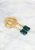 Emerald Earrings, Emerald Drop Earrings, Gold Hoop Earrings