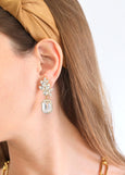 Bridal Chandelier, Bridal Emerald Cut Earrings