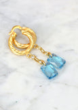 Aquamarine Gold Earrings, Aquamarine Drop Earrings, Boho Earrings
