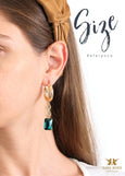 Emerald Earrings, Emerald Drop Earrings, Gold Hoop Earrings