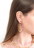 Hoop Earrings, Oversize Hoop Earrings, Pink Gold Earrings