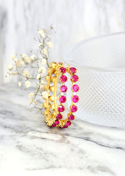 Hoop Earrings, Oversize Hoop Earrings, Pink Gold Earrings