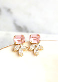 Blush Pink Stud Earrings, Rose Crystal Earrings, Bridal Blush Earrings, Bridesmaids Earrings, Gift For Her, Blush Pink Bridal Earrings