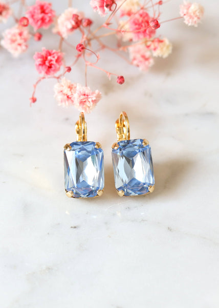 Blue Crystal Earrings, Light Blue Crystal Earrings, Aquamarine Bridal Earrings, Dusty Blue Earrings, Bridal Something Blue, Gift For Her