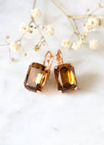 Brown Drop Earrings, Brown Crystal Earrings, Earrings, Topaz Crystal Earrings, Gift For Her, Bridesmaids Earrings, Chocolate Gold Earring