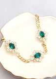 Emerald Green Choker Necklace, Bridal Emerald Necklace, Statement Choker Necklace, Bridal Statement Necklace, Crystal Choker Gold Necklace